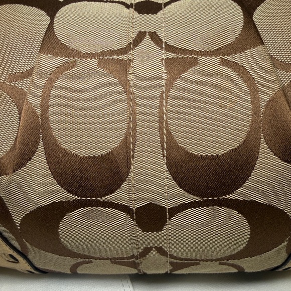 Coach Ergo Signature Jacquard Pleated Brown Canvas Hobo Metallic C0882-12227 - Picture 13 of 16